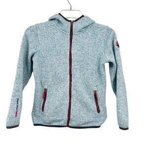 Killtec Tech Series Knit Jacket Full Zip Hooded In Blue Girls Size 10
